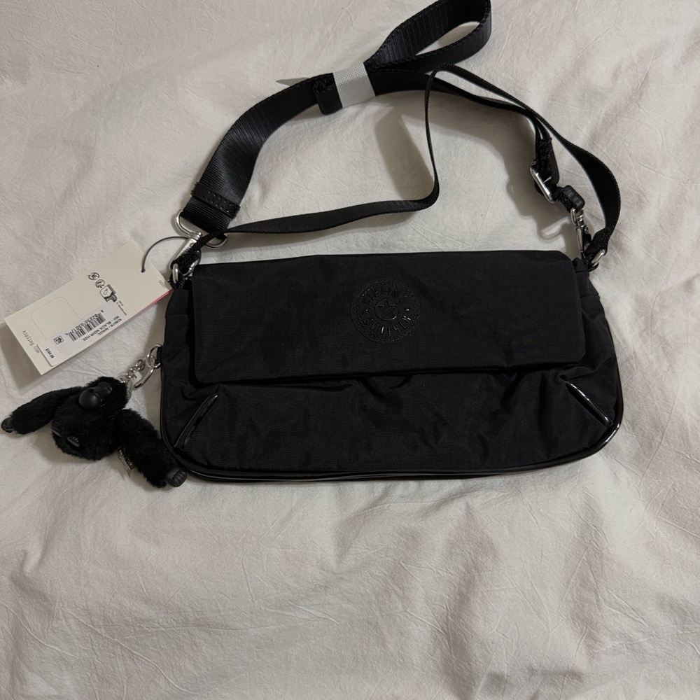 Kipling Black Crossbody Bag with Monkey Charm